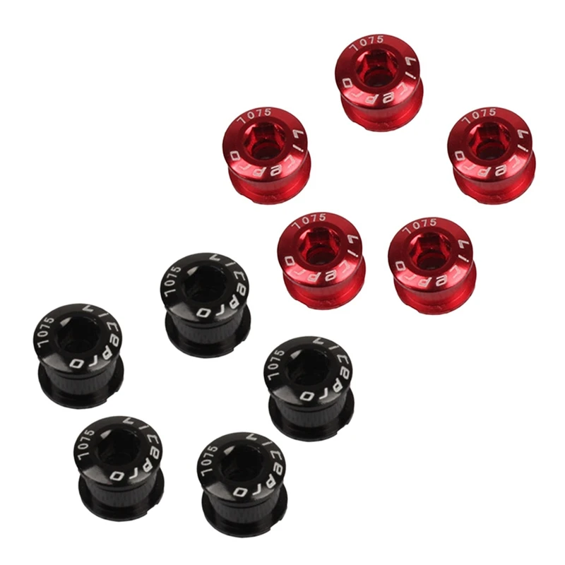 

Litepro 10Pcs Single Crankset Screw Bicycle Chain Ring Wheel Bolt Bicycle Disc Screws For Crankset Black & Red