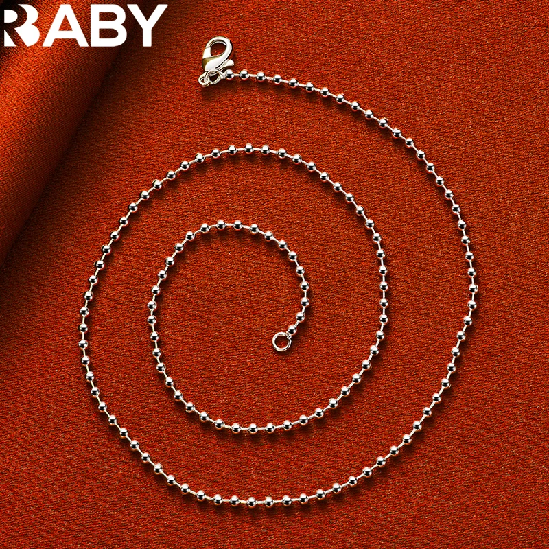 

Специальное предложение ожерелье из стерлингового серебра 925 пробы для женщин и мужчин 18 дюймов Классическая цепь из бисера 2 мм Изысканная Модная бижутерия Искусственные Свадебные подарки