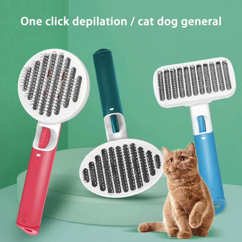

Расческа для удаления шерсти домашних животных, щетка из нержавеющей стали для чистки кошек и собак, массажная плавающая