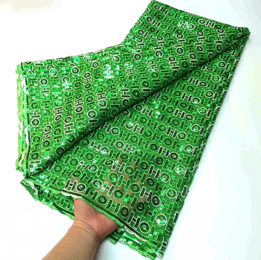 Африканская сетчатая кружевная ткань с блестками нигерийская французская