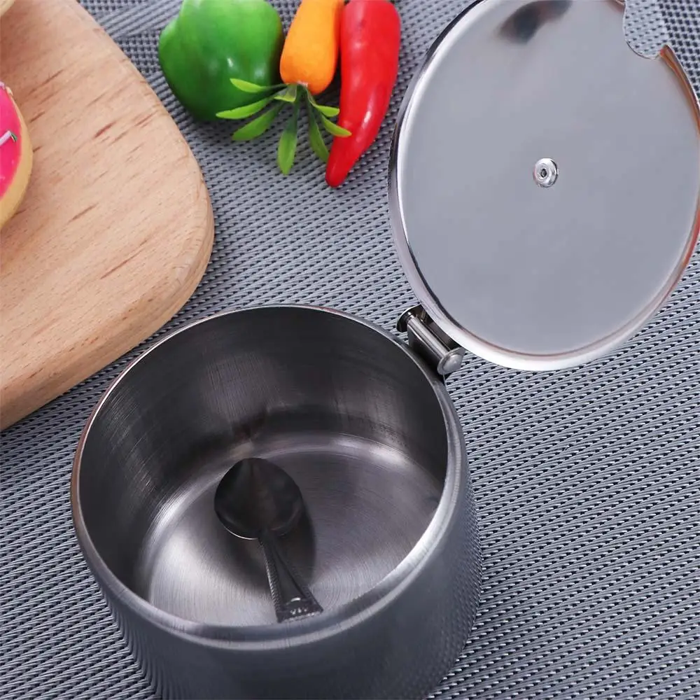 Практичный серебристый сахарница из нержавеющей стали водонепроницаемый