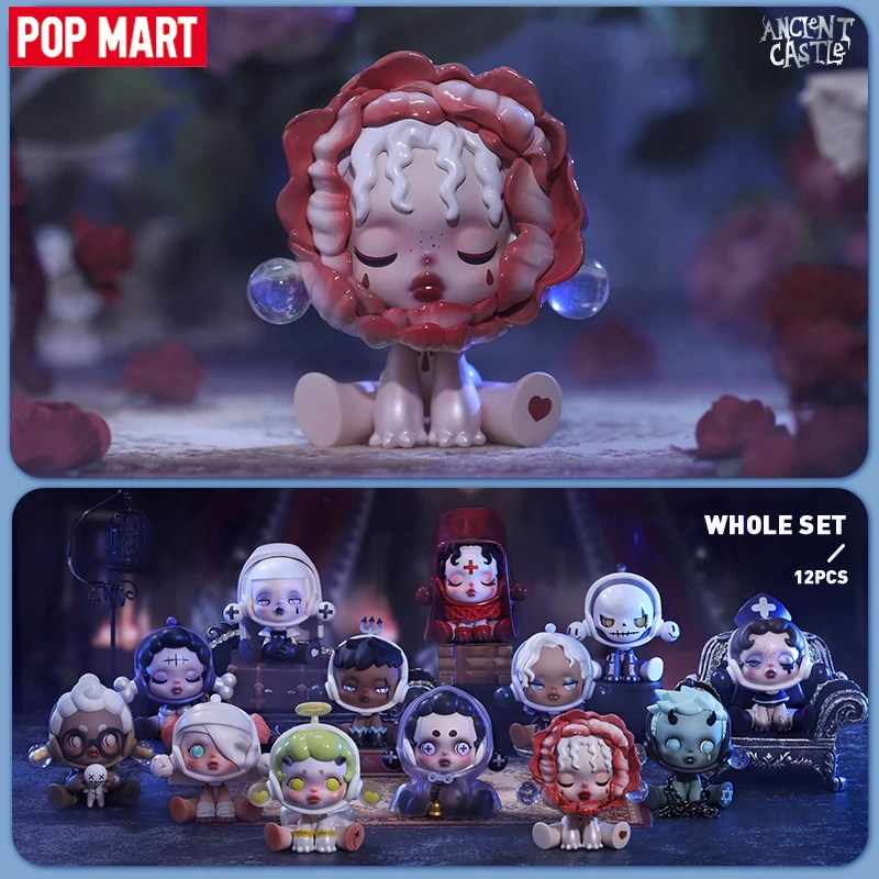 POP MART Skullpanda starożytny zamek serii Mystery Box 1PC/12 sztuk kolekcjonerskie słodkie pudełko z niespodzianką zabawka Kawaii figurki
