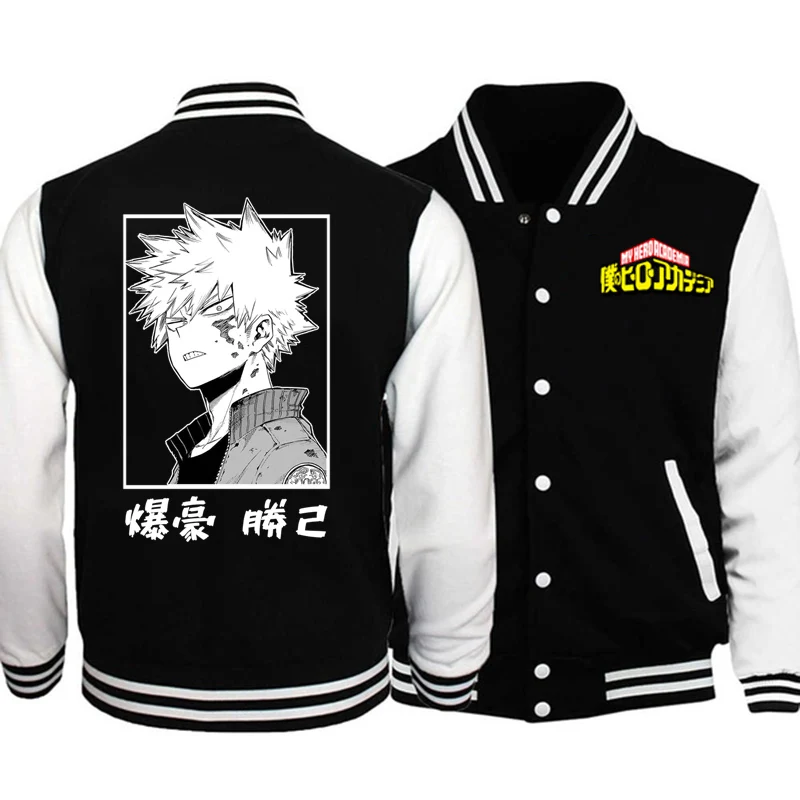 

Men Hoodie 2021 Hot Sale Men Baseball Uniform Sportswear Autumn Bomber Jacket My Hero Academia Bakugou Katsuki Print Hip Hop Me