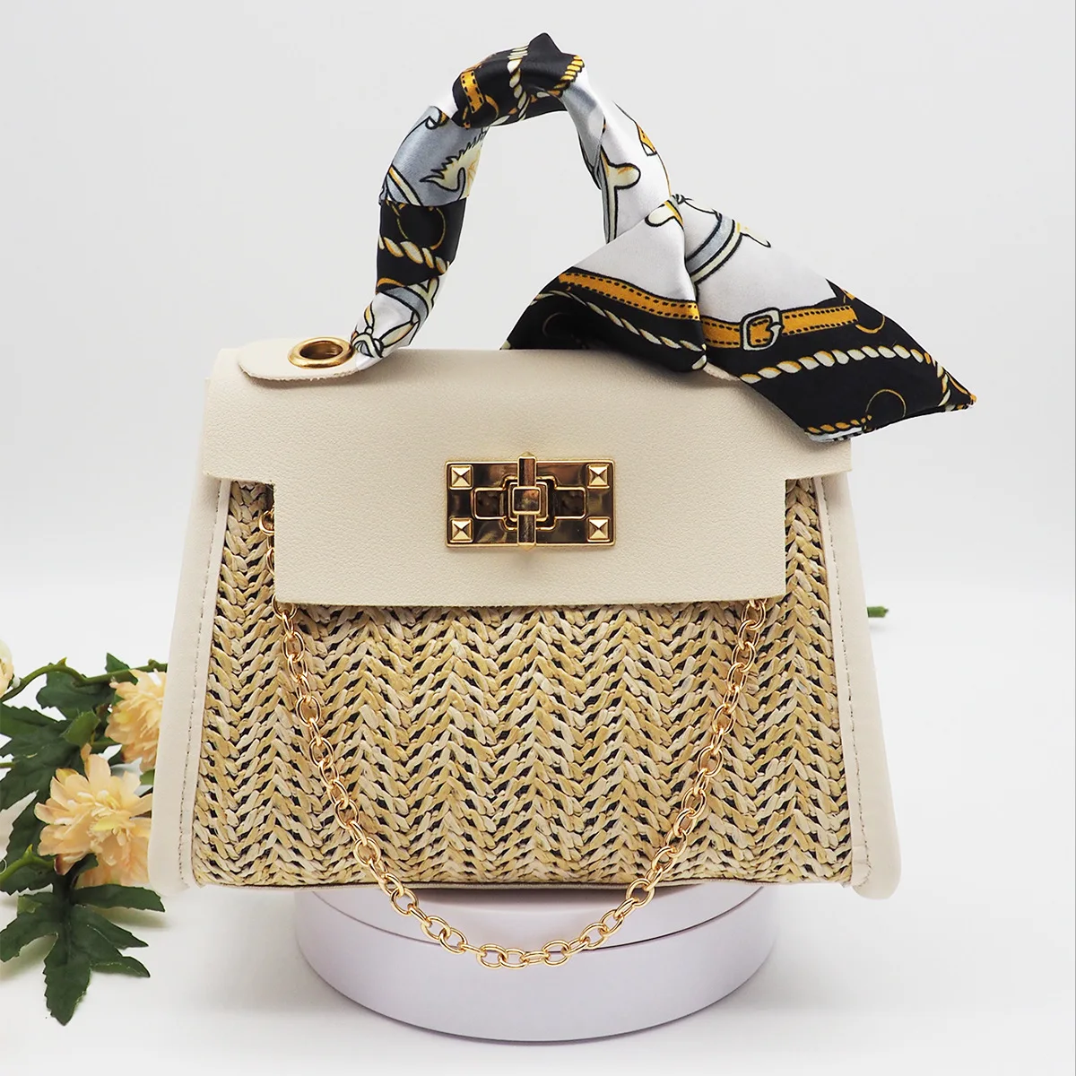 

New Fashion Elegant Ladies Straw Woven Handbag Women Holiday Beach Casual Tote Top-Handle Bags Fashion Retro Shoulder Bags