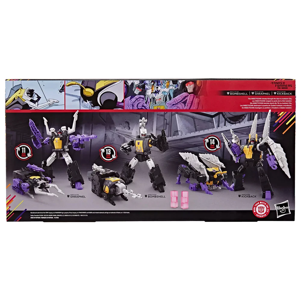 Фото В наличии: Коллекция Hasbro Transformers Studio Series SS86 The Movie MTMTE — набор из 3 фигурок Insecticon Bombshell, Shrapnel и Kickback. №2