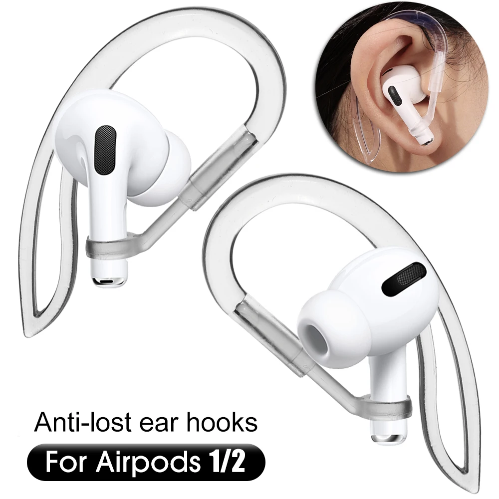 

1/3Pairs Silicone Ear Hooks For Airpods 1/2 Anti-Slip Transparent Ear Hook Adjustable Sports Outdoor Earhooks Tips Holder