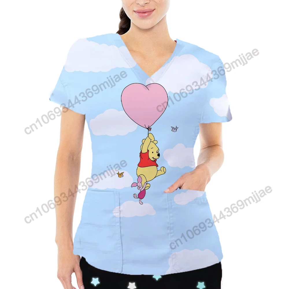 Униформа медсестры Yk2 женские футболки с v-образным вырезом топы Y2k женская одежда