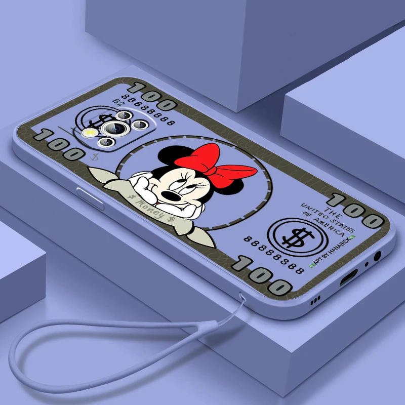 

Liquid Rope Funda Phone Case For Xiaomi Mi Poco X4 X3 C40 C3 M4 M3 F4 F3 GT Pro NFC 5G Mickey Minnie Stitch Dollar Soft Cover