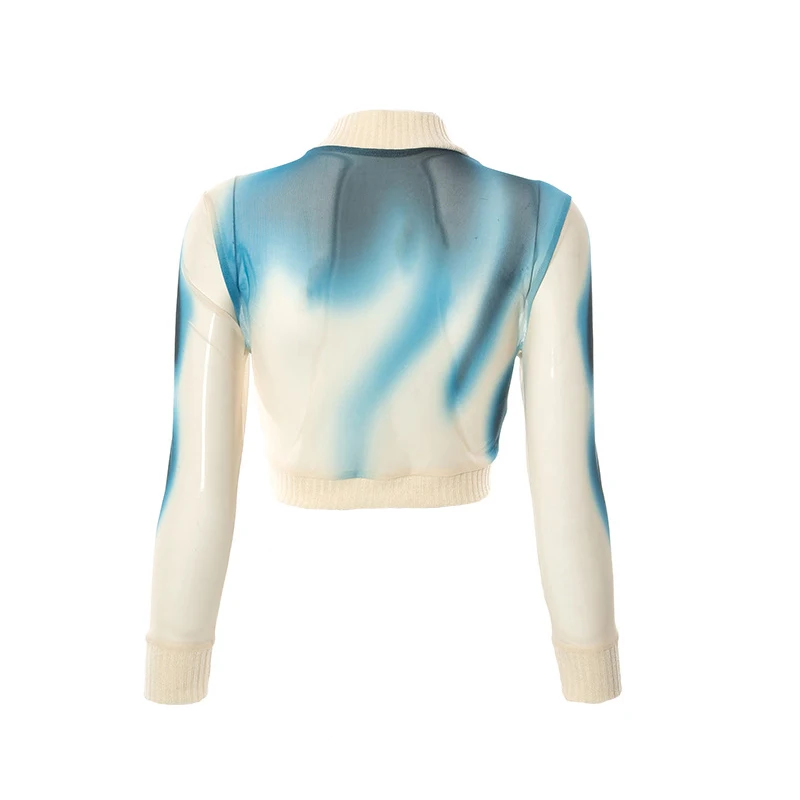 Женские укороченные топы с принтом Tie Dye эластичная облегающая футболка длинным