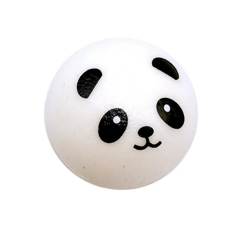 

1pc 7cm Cute Panda Head Toy Pendant Creative Simulation Decompression Toy PU Keychain Children's Toy Mobile Phone Chain