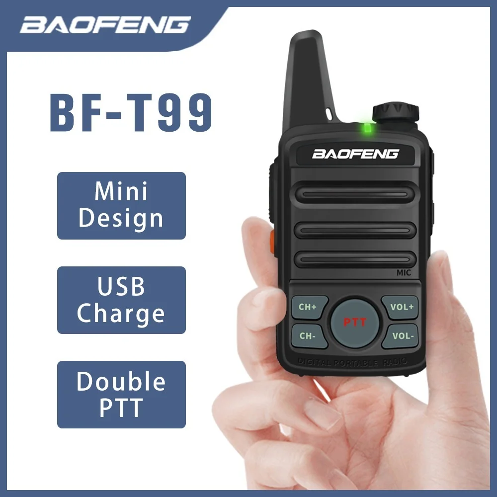 

Новое обновление, 2 шт., Baofeng BF-T99 mini, ручное UHF двухстороннее радио, USB зарядка, Любительское радио, FM-приемопередатчик
