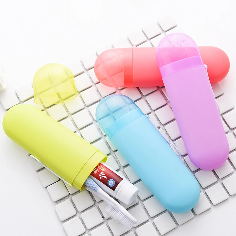 

Travel Portable Toothbrush Case 20*6.2*3cm Plastic Toothbrush Holder Box Dustproof Toiletries Dental Set For Outdoor Camping
