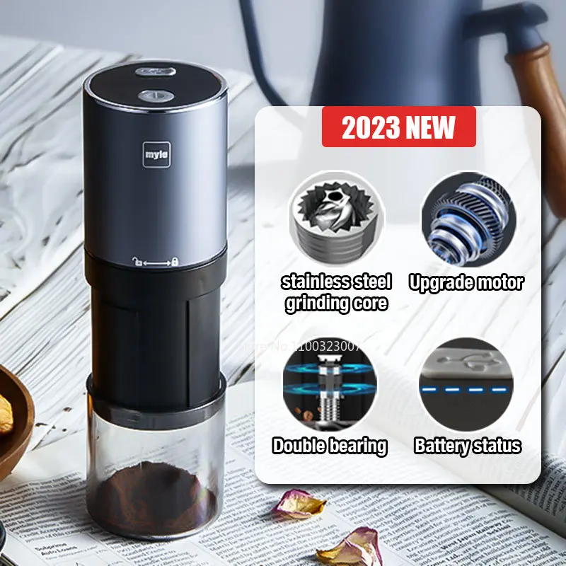 

Mini Electric Coffee Bean Grinder Portable Scalable Small Coffee Grinder Stainless Steel Grinding Core USB Charge Coffee Grinder