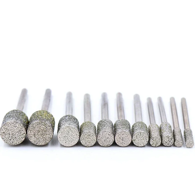10 шт. алмазные шлифовальные головки диаметр хвостовика 2 35 мм для резьбы по камню