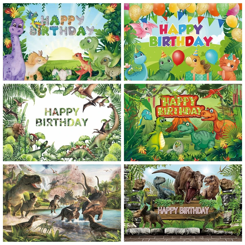 

Dinosaur Theme Photography Backdrop Jungle Tropical Safari Baby Shower Birthday Party Kids Photographic Background Photo Studio