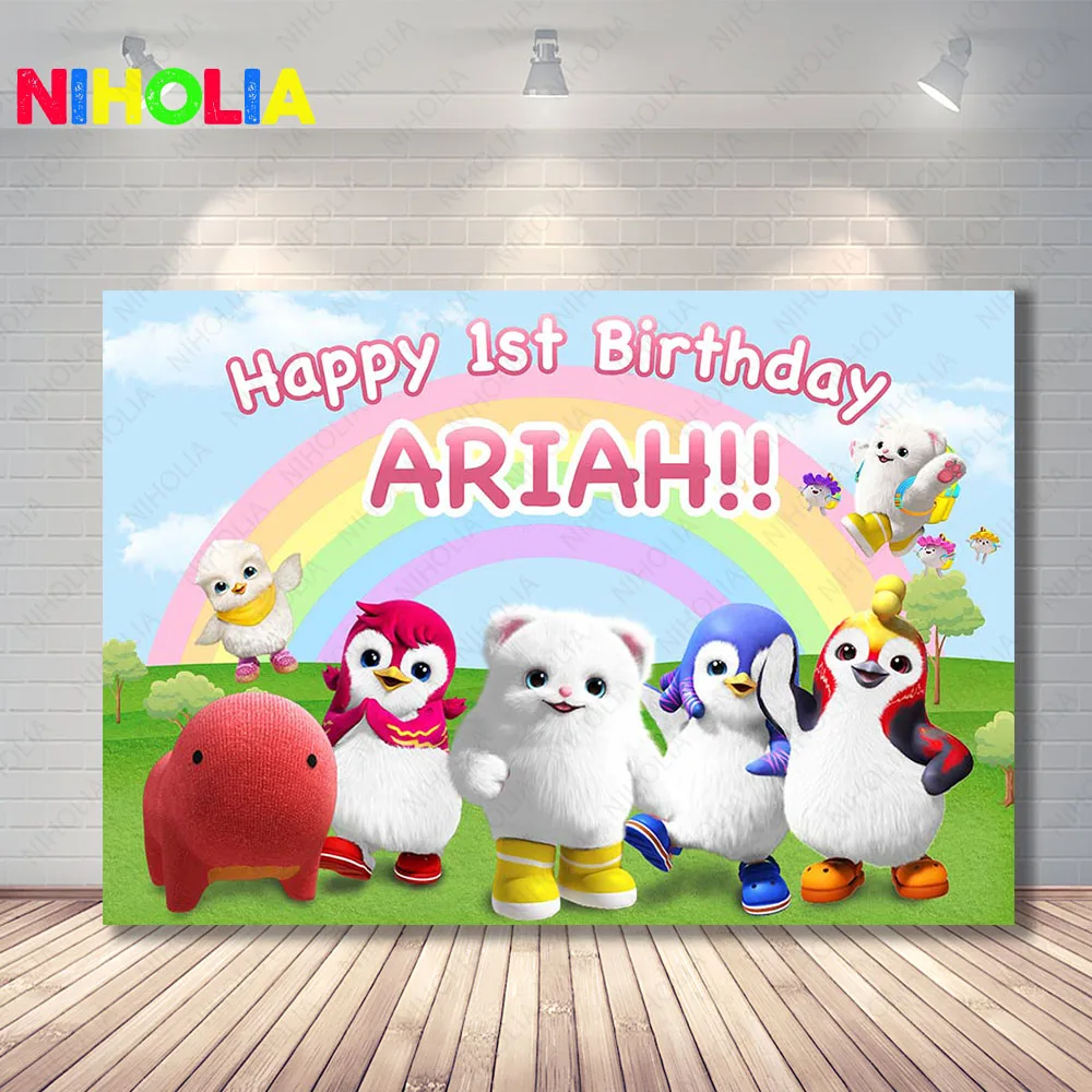 

Niholia Bada namu фон детский день рождения украшение фотография Фон панда Пингвин Радуга фотостенд реквизит