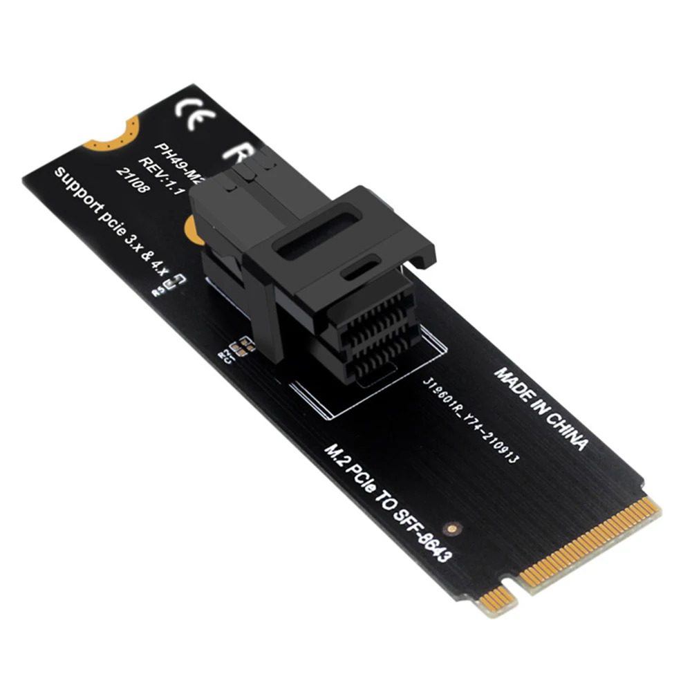 Адаптер для жесткого диска M.2 NVME в U.2, карта преобразователя Mkey PCIeX4 в SFF8643, карта 64GT/S, стабильная фотография для настольных компьютеров