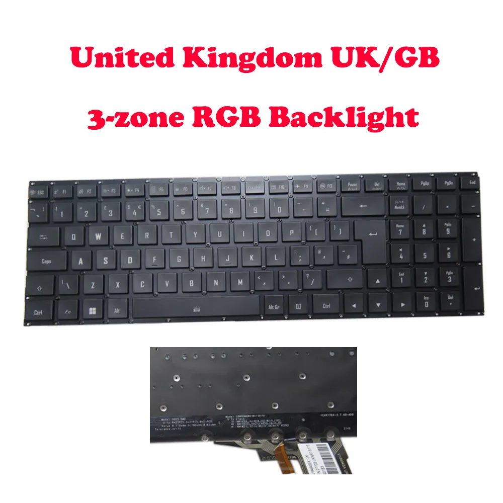3-зонная RGB клавиатура с подсветкой для Gigabyte AORUS 15X ASF AKF английская португальская PO
