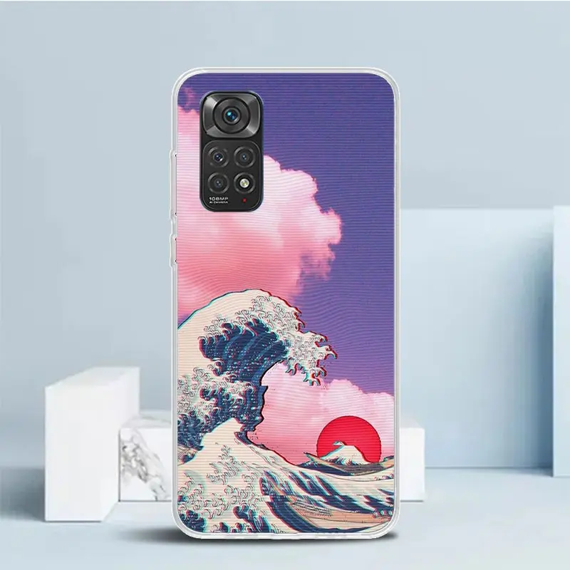 Чехол для телефона Wave Art в японском стиле Xiaomi Redmi Note 13 12S 12 11S 11 11T 11E Pro Plus 10S 10 9S 9 8T 8 7 +