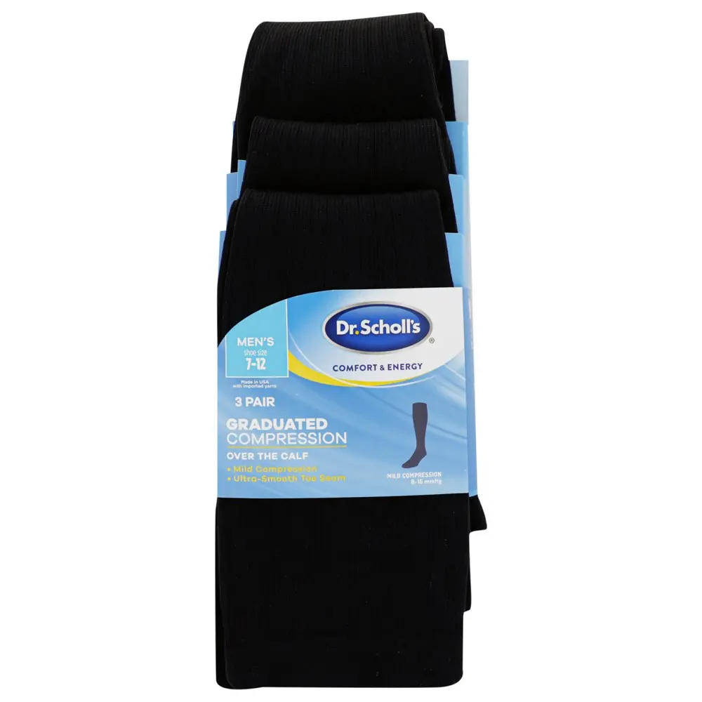 Men`s Graduated Compression Over the Calf Socks 3 Pack