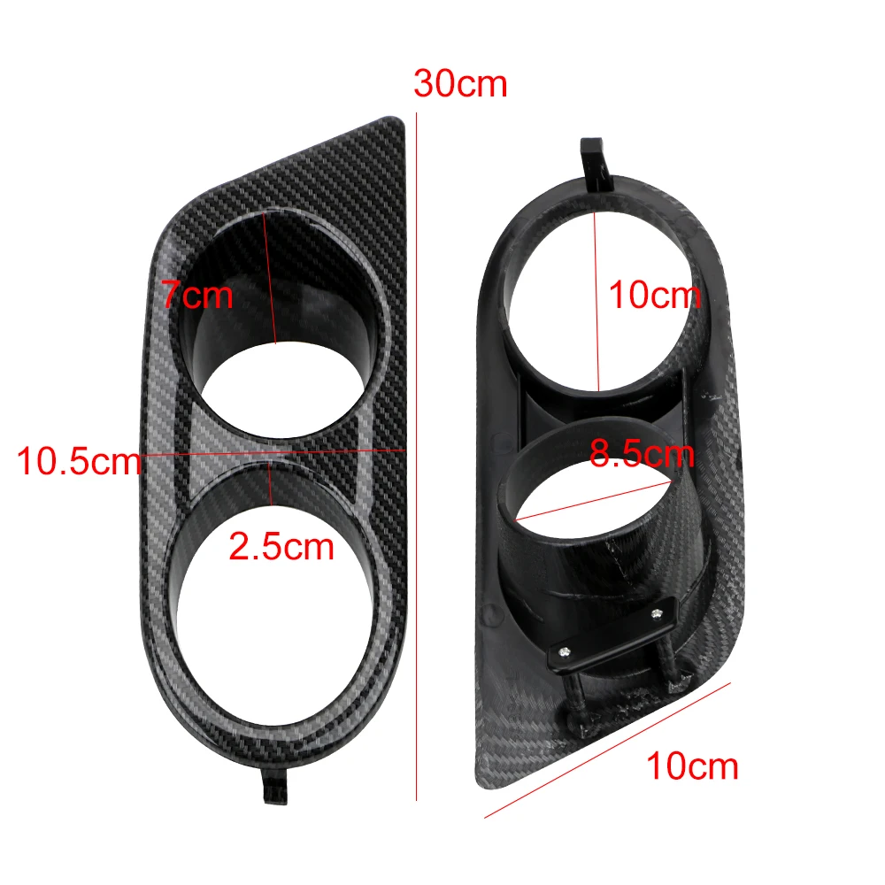 1 Pair Surround Air Duct For BMW E46 M3 2001-2006 Car styling Front Bumper Car Fog Light Covers Dual Hole images - 6