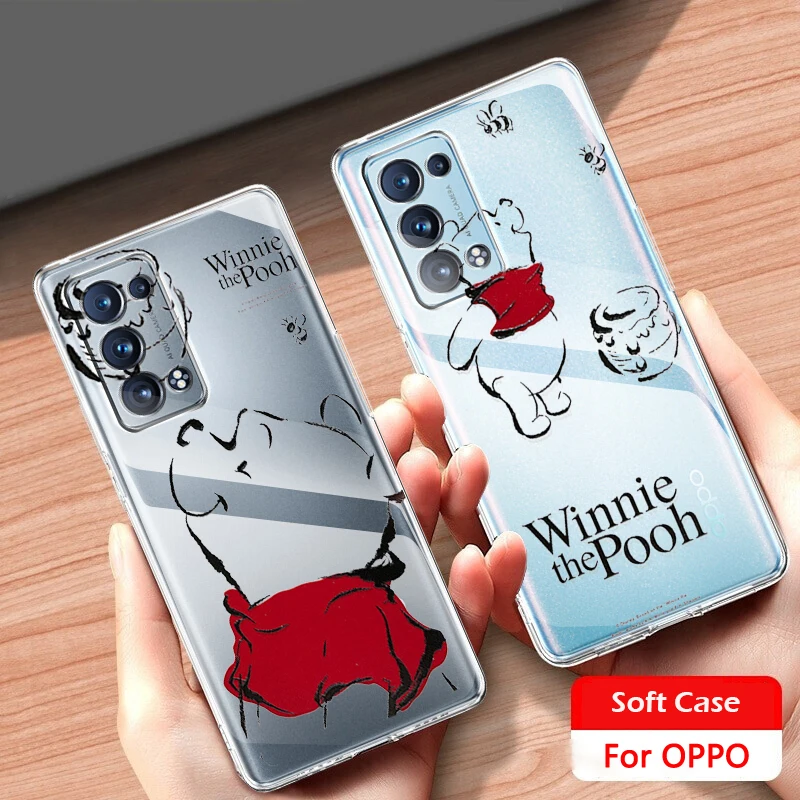 

Disney Winnie The Bear Cute For OPPO Find X5 X3 F21 Neo Lite A96 A57 A74 A76 A72 A55 A54S A53 A53S A16 S A9 Transparent Cover