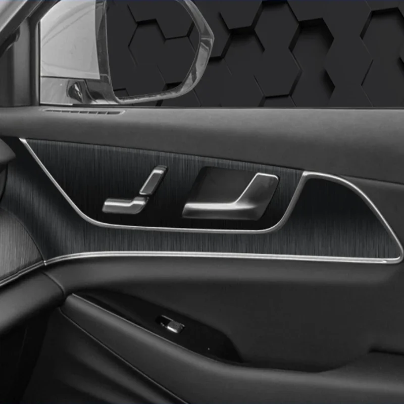 Фото Наклейки OUY для CHERY TIGGO 9 2024-наст. время (левый руль): карбоновые наклейки на панель управления стеклоподъемниками, защитная пленка на двери и рычаги КПП, аксессуары для интерьера автомобиля №3
