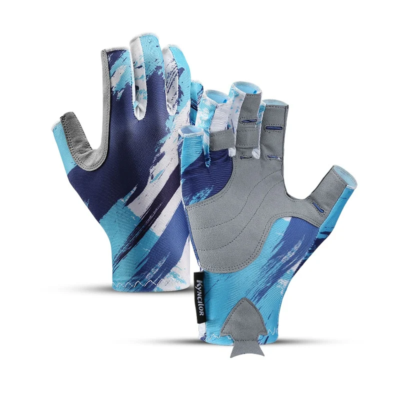 

Fishing Gloves SPF 50 Sun Hands Protection Gloves Men Women Breathable Cyling Gloves Half Finger Bike Gloves