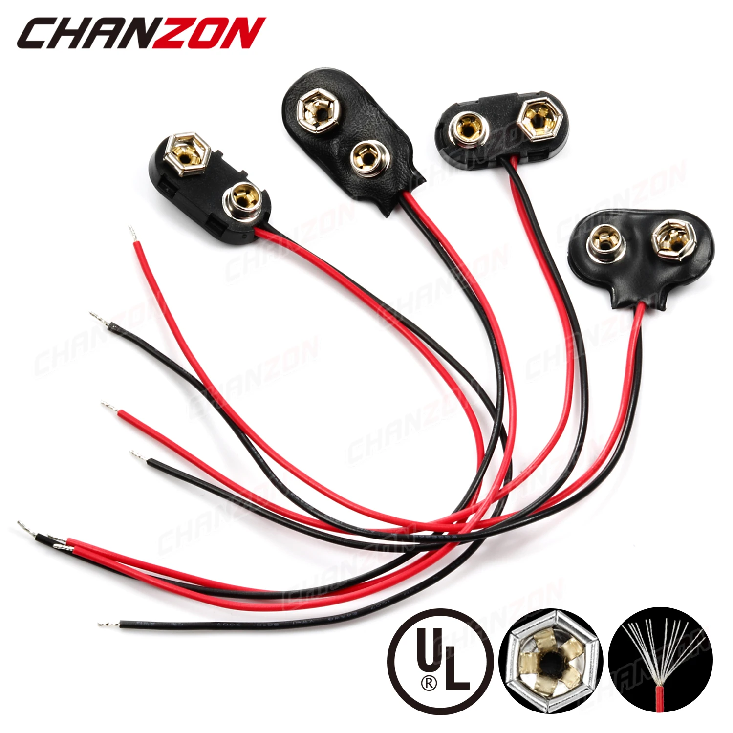 

Разъем для аккумулятора 9 в, зажим-клипса, адаптер питания типа T I, двухпроводной держатель кабеля 9 в 15 см, свинцовый разъем, Пряжка для подкл...