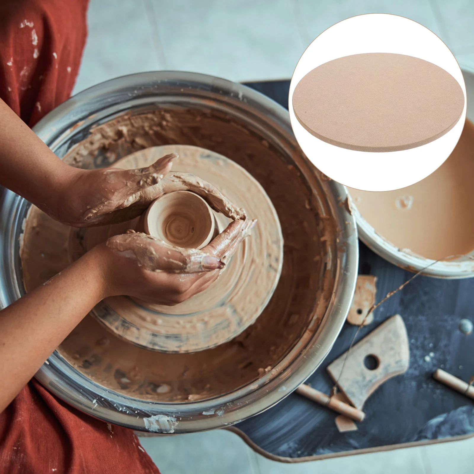 

Pottery Wheel Bat Drying Board Round Density Board Base Plate Pottery Kit Pottery Bat