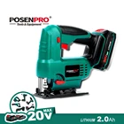 Пила Лобзиковая POSENPRO, 20 В, 3 орбитальных полотна, металлические лезвия, 2,0 А  ч, литий-ионный аккумулятор