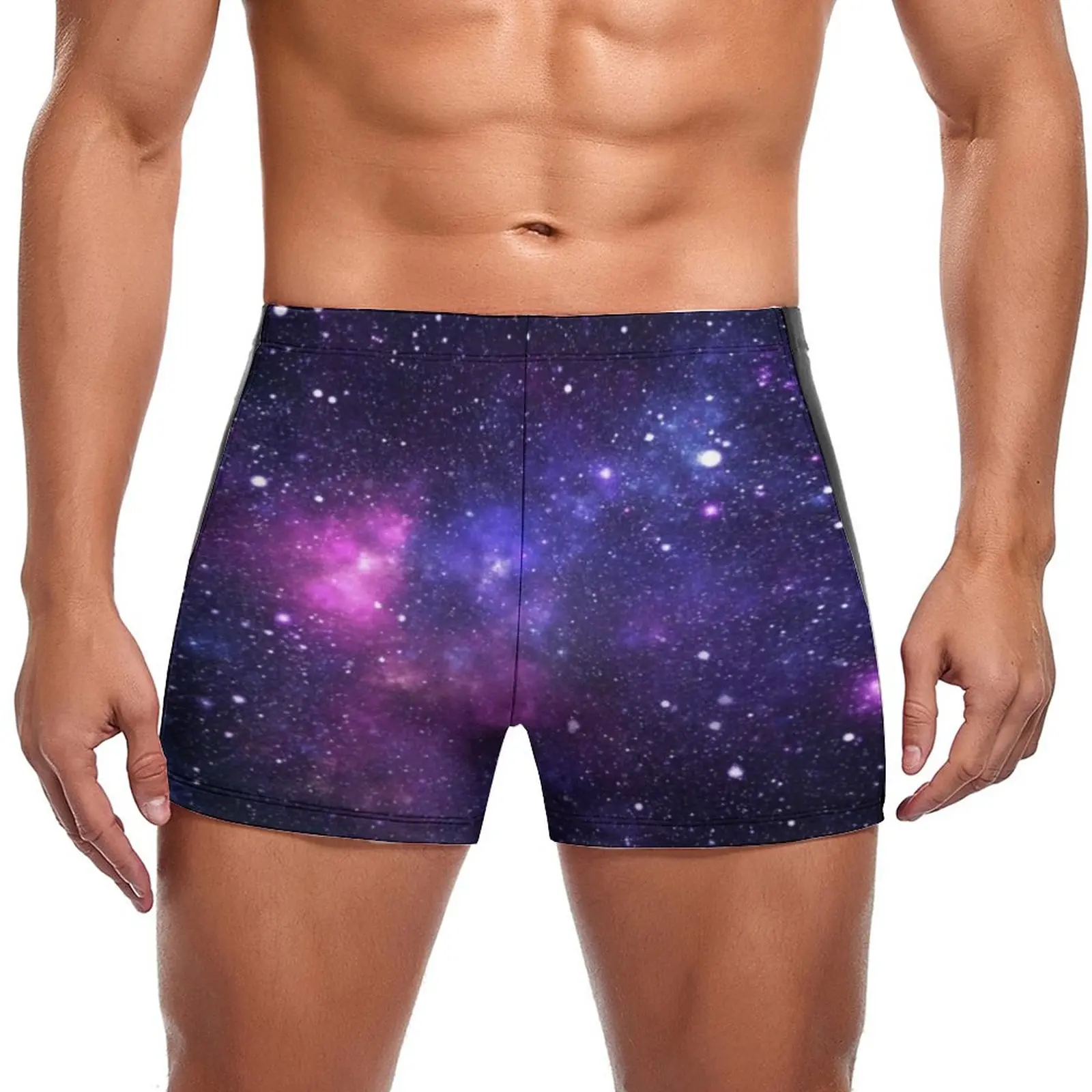 

Purple Galaxy Swimming Trunks Outer Space Nebula Stars Fashion Pool Swim Boxers Large Size Quick Dry Man Swimwear