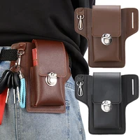 fashion pu leather for men waist bag multi function storage pocket outdoor sports travel pouch waist pack purse pockets wallet