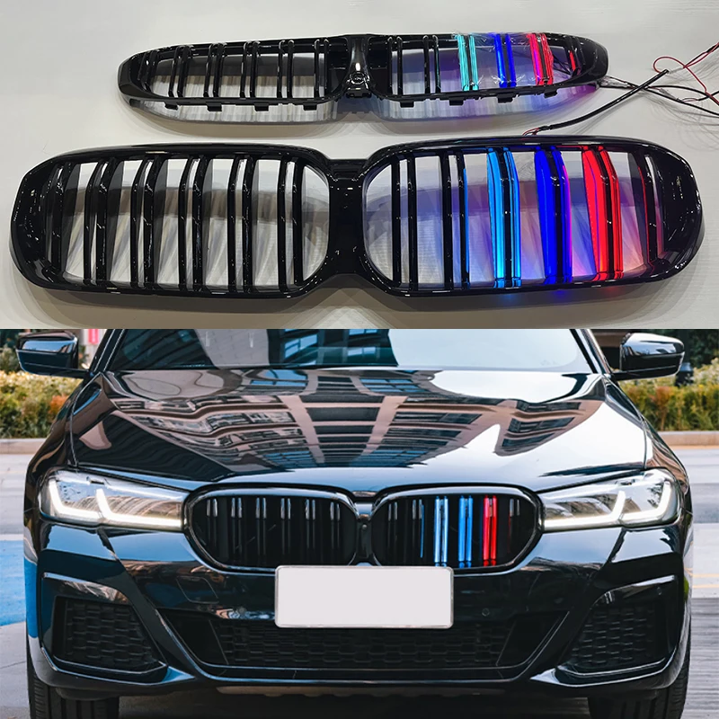 

Светодиодный Автомобильная решетка подходит для BMW 5 серии g30 3 серии g20 2020 + черная светящаяся решетка Модифицированная решетка автомобильные внешние аксессуары