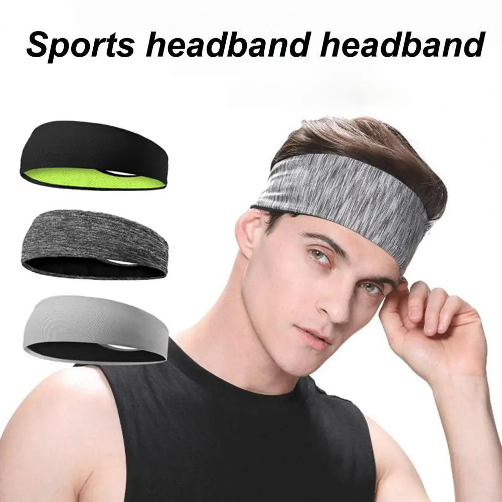

Sport Headband Multiple Wearing Methods Fast Moisture Absorption Lightweight Solid Color Stripe Hairband for Running