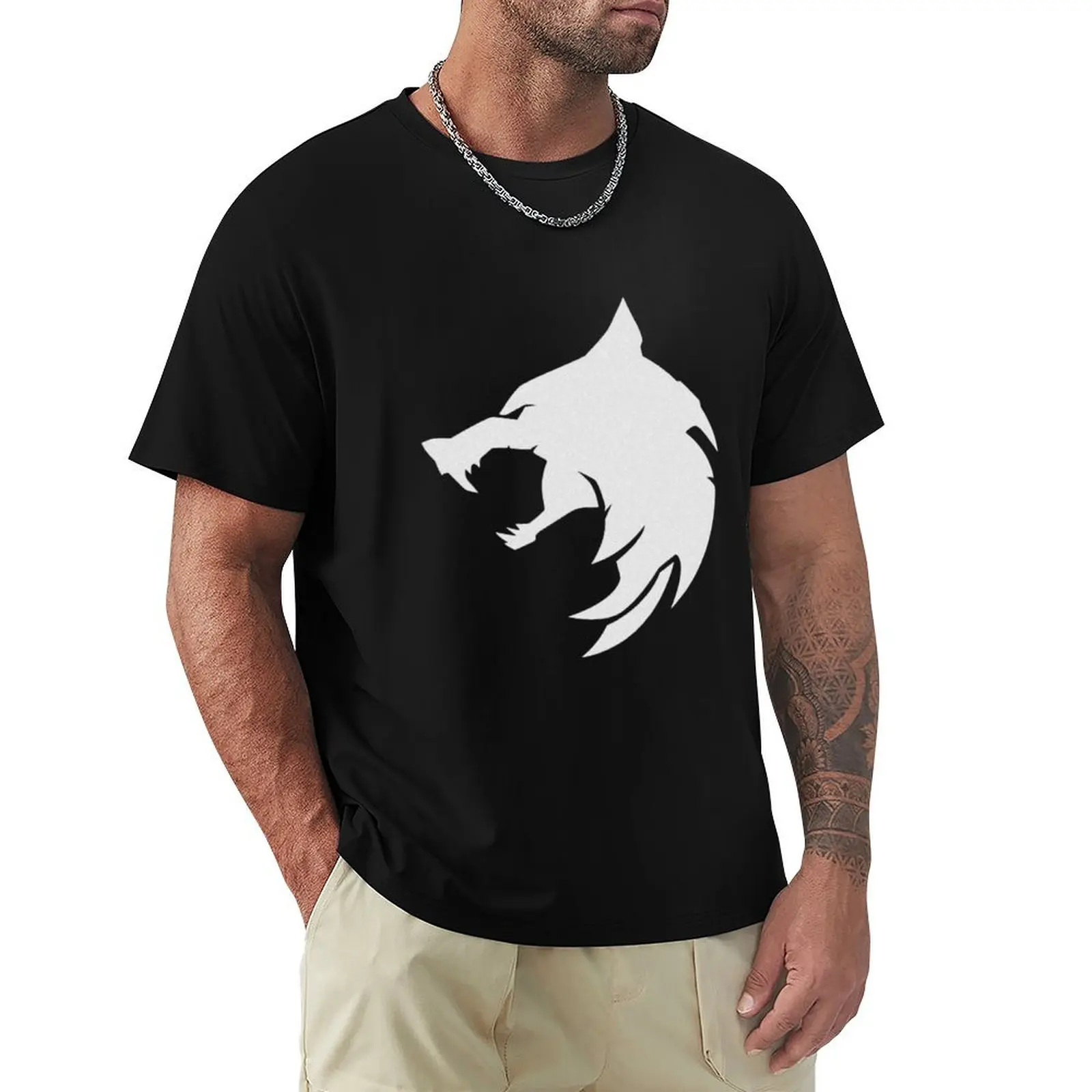 Футболка с логотипом Witcher Wolf дизайнерские рубашки животным принтом для мальчиков