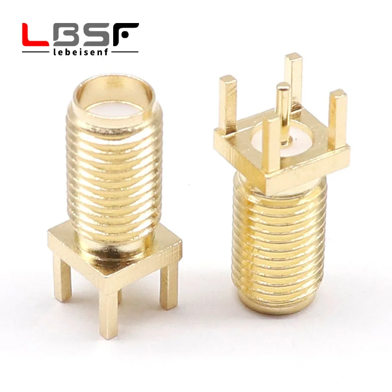 

Женская длина 16,5 мм Штекерный адаптер с припоем край PCB прямой прямоугольный кронштейн RF медный разъем Передняя розетка