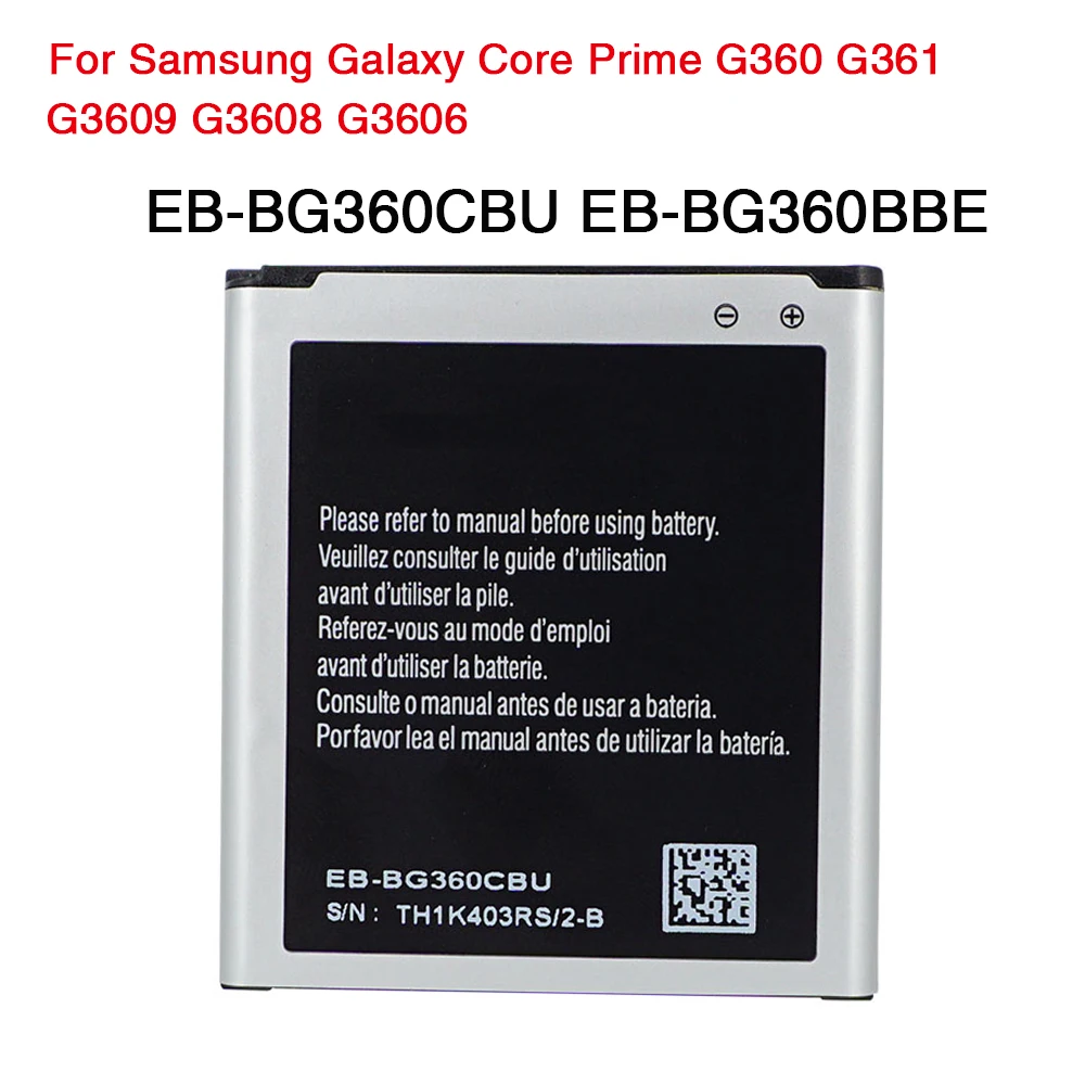 

Original Battery EB-BG360CBC For Samsung Galaxy CORE Prime G3606 G3608 G3609 J2 2015 Genuine EB-BG360BBE EB-BG360CBE /CBU/CBZ
