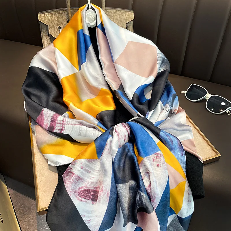 

Summer Silk Scarf Women Beach Shawl Echarpe Wrap Designer Scarves Female Beach Stoles Bandana Ladies Luxury Brand Muffler 2022