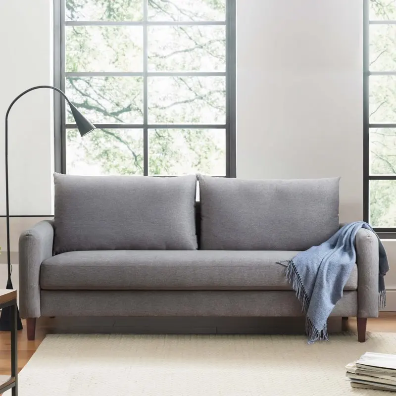 

Sofa with Curved Arms, Light Grey