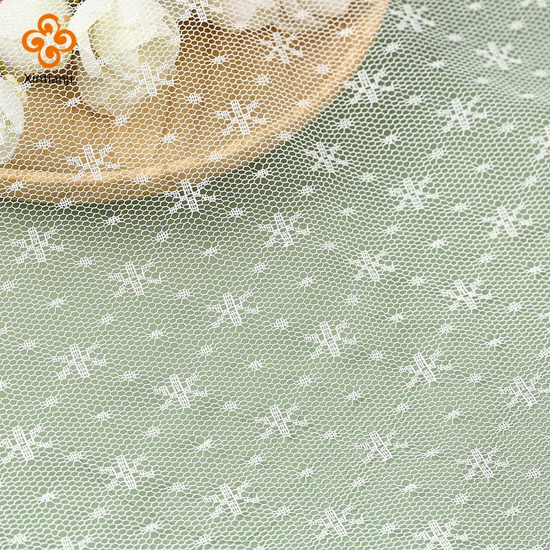 100% полиэстер тонкий тюль фототкань белая кружевная сетчатая ткань детское