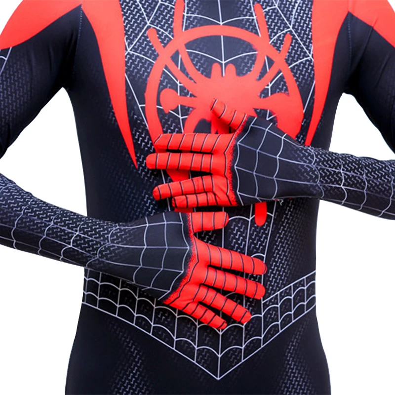 Marvel Spider Man Superhero anime Miles Morales Cosplay Costume Bodysuit Jumpsuit Halloween For Kids and Adult Party Costume images - 6
