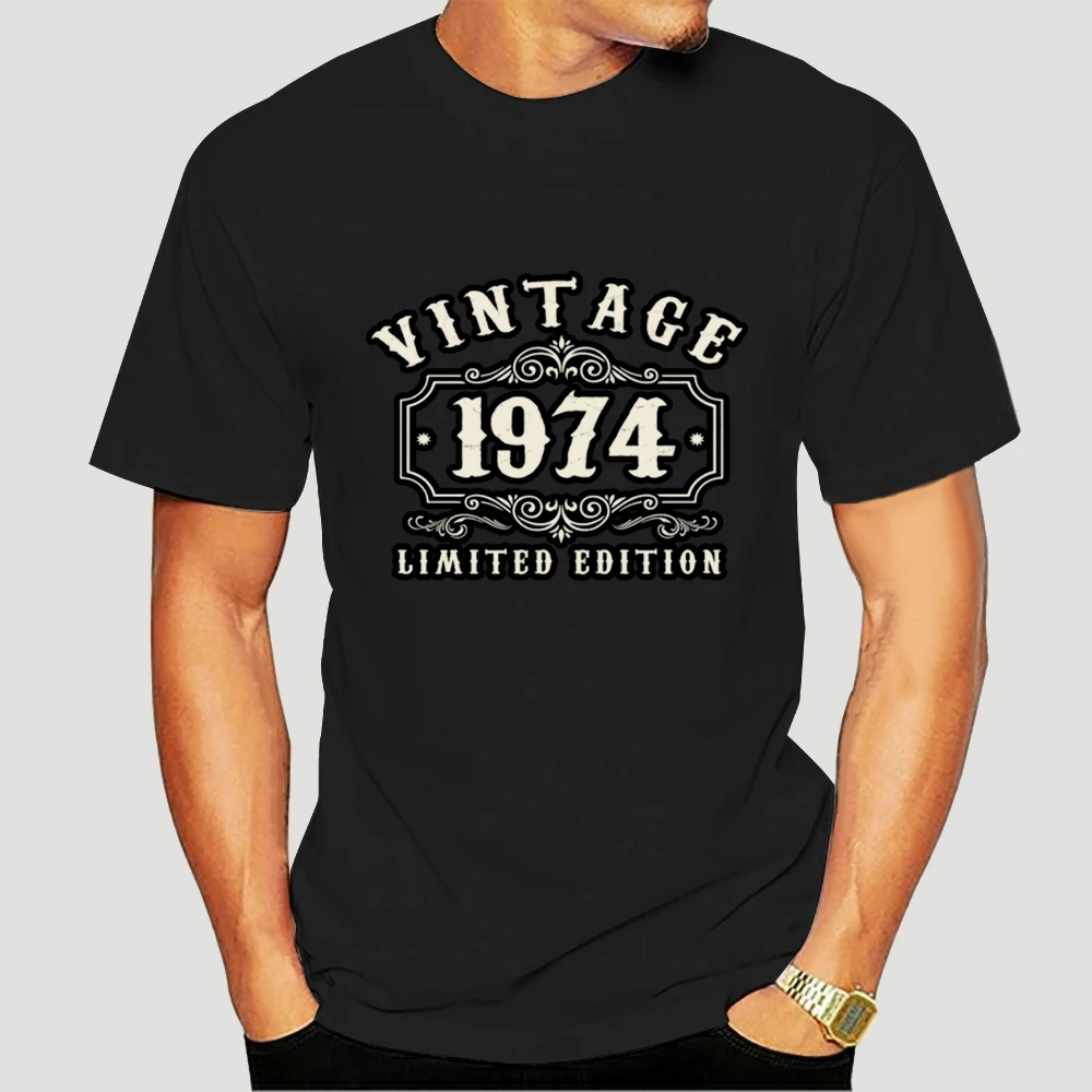 

Gift Vintage 1974 Limited Edition T Shirt Casual Spring Trend Trend Customized O-Neck Anti-Wrinkle Short Sleeve Shirt 3899X