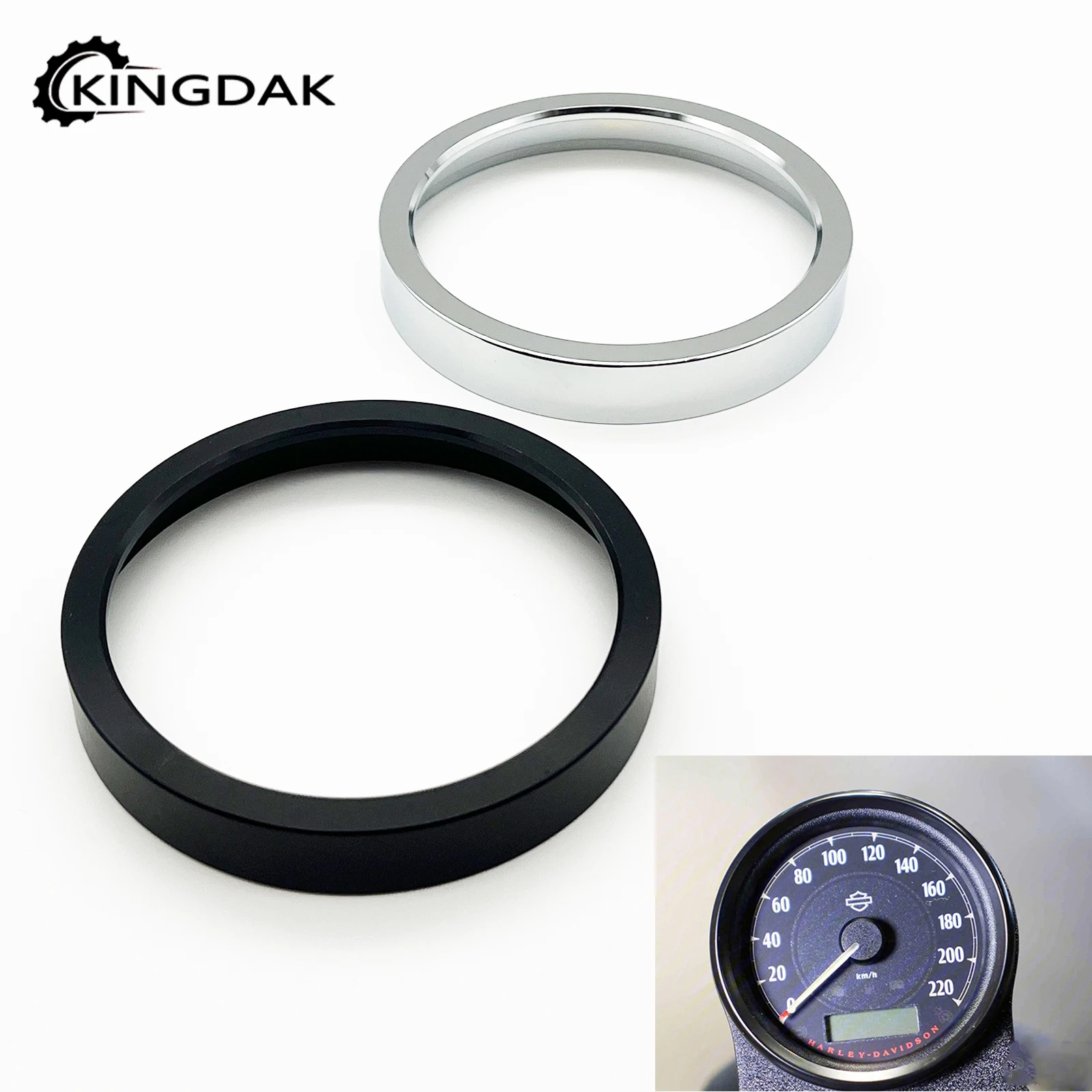 

Motorcycle Speedometer Trim Bezel Cover CNC Aluminum Black Chrome Fit For Harley Sportster 883 1200 XL Dyna Street Bob Low Rider