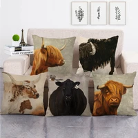 square cushion cover 45x45cm bullfighting printed cushion case modern home decor pillow cover linen throw pillowcase for sofa
