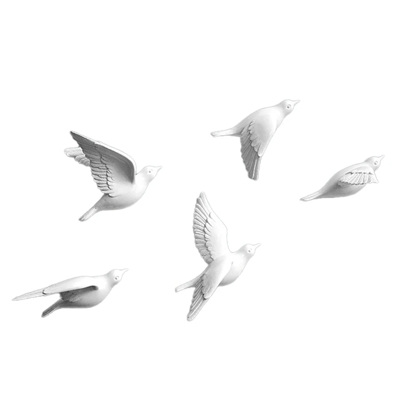 

Resin Birds For Wall 3D Sticker Living Room Animal Figurine Wall Murals Tv Wall Background Decorative Home Decor Birds