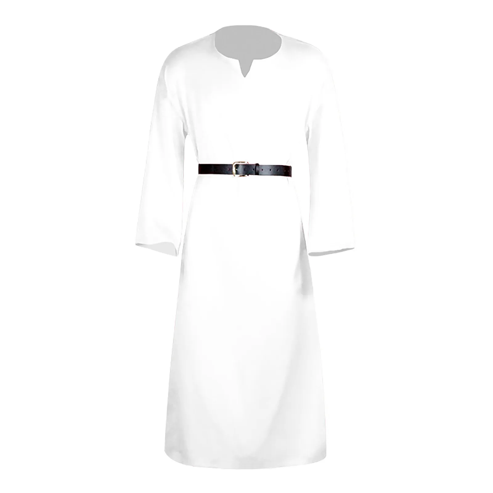 

Mens Halloween Cosplay Costume Solid Color Long Sleeve Robe (Including Belt) Men Turtleneck Long Sleeve