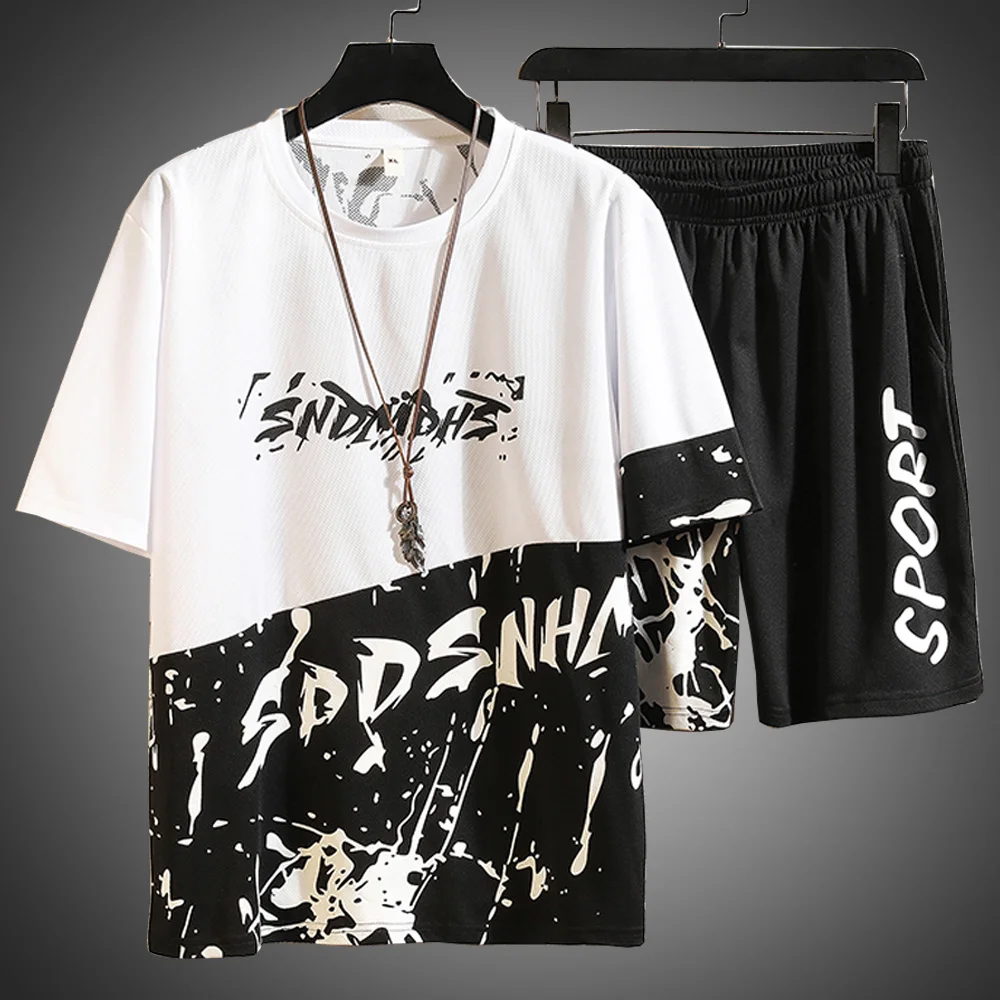

Костюм спортивный мужской с надписью, рубашка в стиле Харадзюку, летняя одежда для мужчин, модель 2022 года