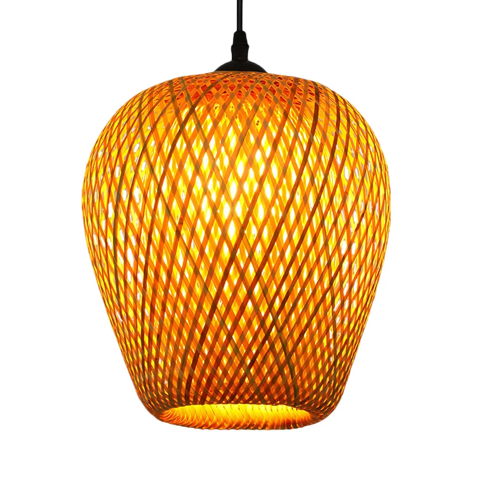 

Lamp Light Pendant Ceilingrattan Chandelier Lampshade Hanging Wicker Shade Japanese Woven Weaving Lighting Basketdecorative