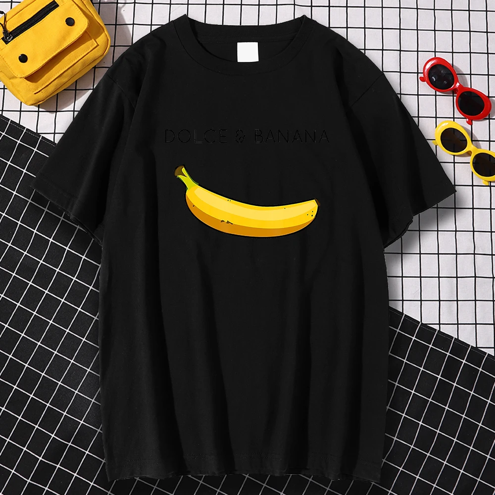 

Ripe Good-Tasting Banana Print Tshirt Mens Fashion Street Short Sleeved Casual Breathable Tee Shirt Vintage Brand Male Tshirt